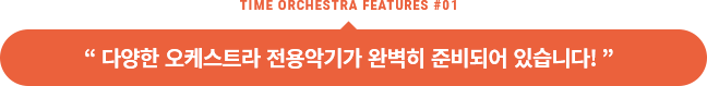 다양한 오케스트라 전용악기가 완벽히 준비되어 있습니다! 